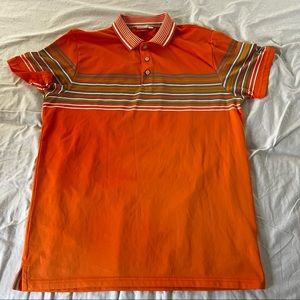 PUMA Golf Rickie Fowler dry cell Orange Golf polo M/L striped